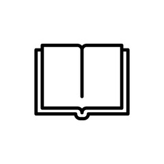 Book icon. Simple outline style. Open book, publish, literature, library, paper, education concept. Thin line vector illustration isolated on white background. EPS 10.