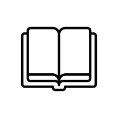 Book icon. Simple outline style. Open book, publish, literature, library, paper, education concept. Thin line vector illustration isolated on white background. EPS 10.
