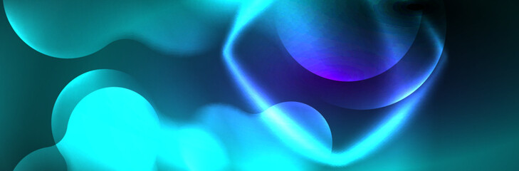 Magic neon glowing lights abstract background wallpaper design, vector illustration