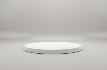 White 3D Product Show stage podium without leaf