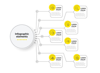 Business Infographic template. Business concept with 7 options.