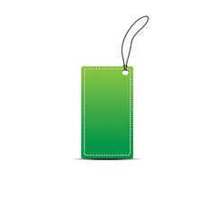 Green tag on white.Vector
