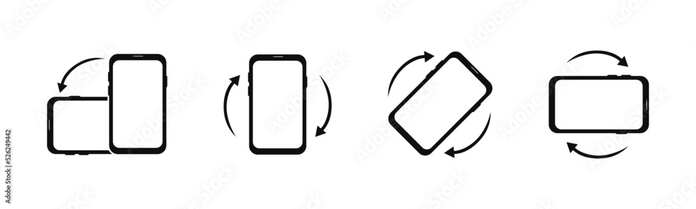 Aufkleber rotate smartphone. rotation symbol mobile phone. device screen turn. icon of phone with arrows for r