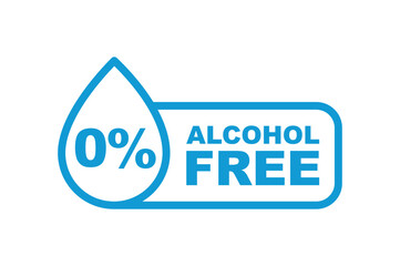 Alcohol free vector icon. Zero alcohol symbol. Alcohol no label. Non alcoholic logo.