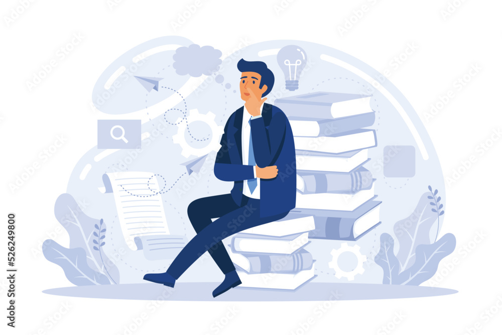 Poster brain activity abstract concept vector illustration set. thinking and imagination, problem solving, 