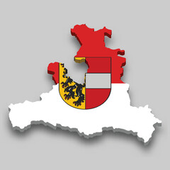 Fototapeta premium 3d isometric Map of Salzburg is a region of Austria