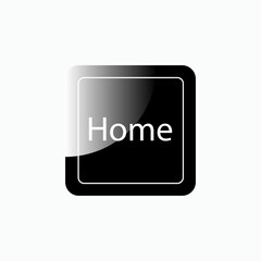 Home Button Icon. Symbol Button in Keyboard or Keypad to Typewrite - Vector.    