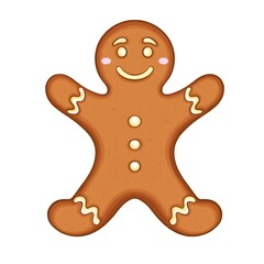 Gingerbread man isolated on a white background