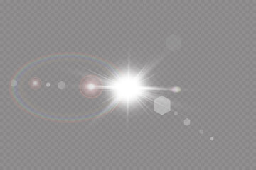 Vector. Sunlight. special lens flare effect. Light effect.Bright sun.