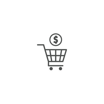 Dollars in shopping cart. Financial and economic concepts. vector illustration eps 10