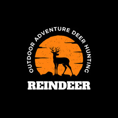 Vector logo on which an abstract image of a cute deer.