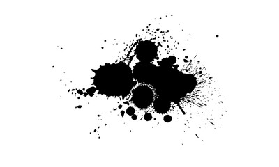 black drop colour water splash brush on white background