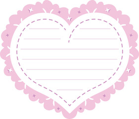  cute heart sticky note frame letter with pastel coloring for writing