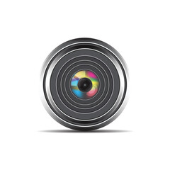 Camera photo lens isolated on white background.vector
