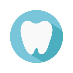 White tooth icon. Vector illustration.