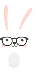 Geek Rabbit Animal Cartoon Character.
