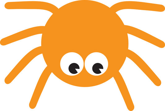 Happy Halloween Fluffy Spiders Cartoon Character .