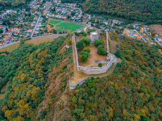 Burgruine Hainburg an der Donau von oben