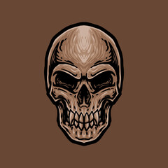 skull head Illustration design vector