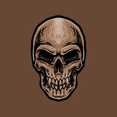 skull head Illustration design vector