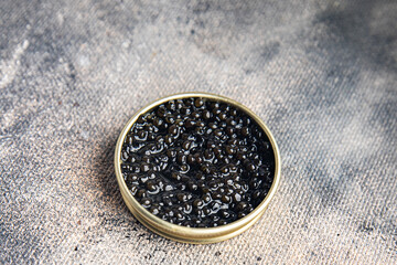 caviar black fish sturgeon beluga, stellate sturgeon fresh meal food snack on the table copy space food background 