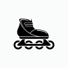 Inline Skate Icon. Sport or Recreation Symbol - Vector.       