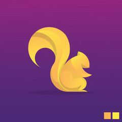 Vector Logo Illustration Squirrel Gradient Colorful Style.
