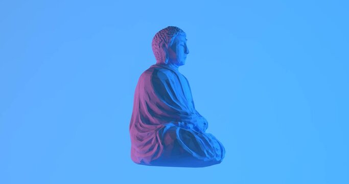 Buddha Statue 3D Infinite Loop with Luma Matte