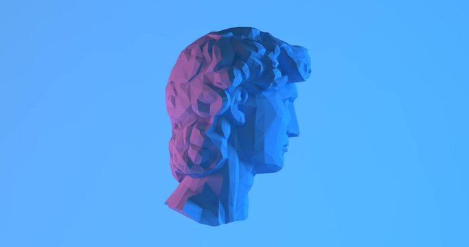 Michelangelo David Head 3D Infinite Loop with Luma Matte