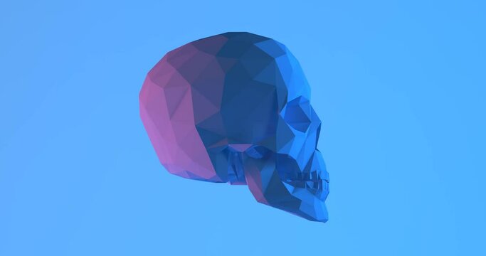 Human Skull 3D Infinite Loop with Luma Matte