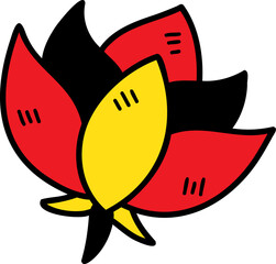 hand drawn Chinese flower illustration on transparent background