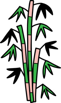 hand drawn chinese bamboo illustration on transparent background © toonsteb