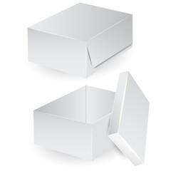White box isolated on white background.