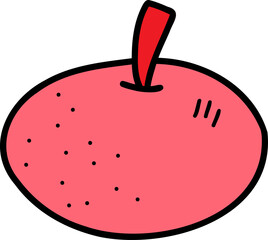 hand drawn chinese peach illustration on transparent background