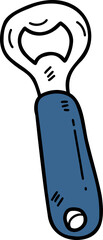 hand drawn bottle opener illustration on transparent background