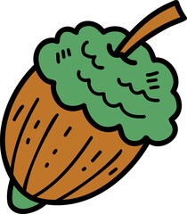 hand drawn walnuts illustration on transparent background