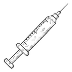 syringe healthcare charity humanitarian international day isolated doodle hand drawn sketch with outline style