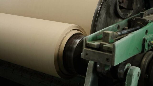 conveyor of a paper machine in the workshop of a paper mill