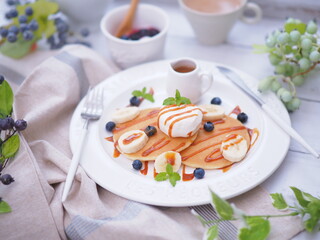 キャラメルパンケーキのワンプレート