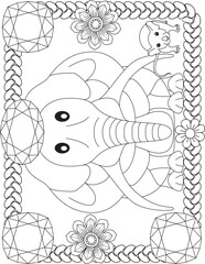 Funny Cartoon Elephant Coloring Pages