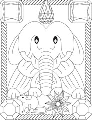 Funny Cartoon Elephant Coloring Pages