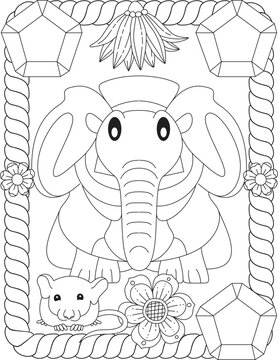 Funny Cartoon Elephant Coloring Pages