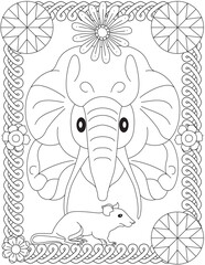 Funny Cartoon Elephant Coloring Page