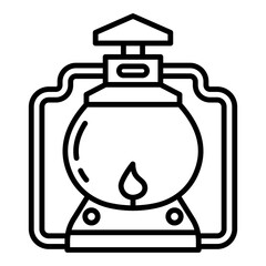 a lantern lamp with a small flame inside