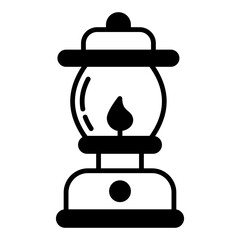 a lantern lamp with a small flame inside