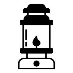 a lantern lamp with a small flame inside