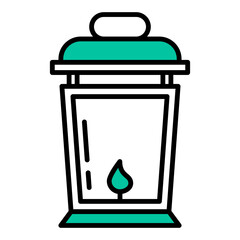 a lantern lamp with a small flame inside