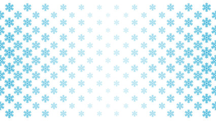 Seamless gradient pattern of snowflakes. Snowflake background for winter, winter holidays, Christmas. Blue snowflakes on white background.