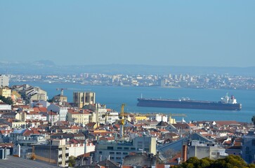 Naklejka na ściany i meble Lisbon city perspective