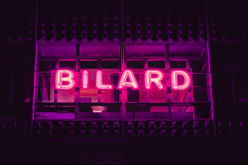 Neon bilard sign
